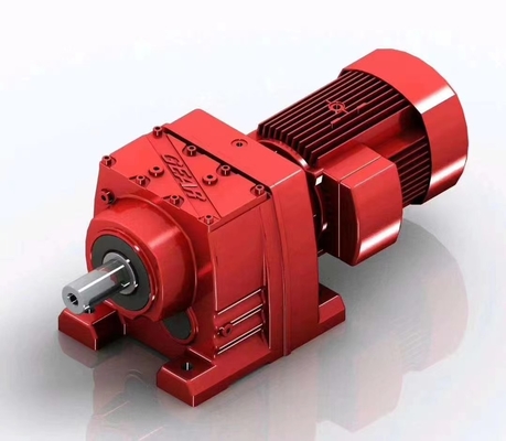 Velocidad adaptada helicoidal Reductor del motor del cartabón con las piezas rojas de la transmisión de poder del eje